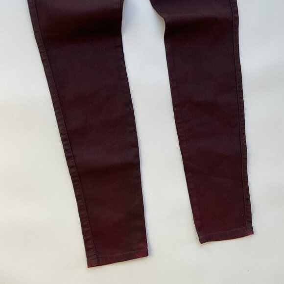 Guess Women’s Sexy Curve Mid Rise Skinny Jeans In Burgundy Light Coated Size 25 - Picture 3 of 11
